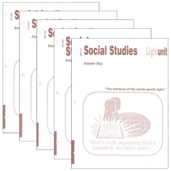 Social Studies 601-610 LightUnit Answer Key Set old edition for 7th grade