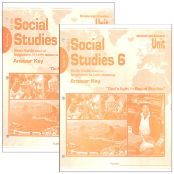 Social Studies 601-610 LightUnit Answer Key Set Sunrise Edition