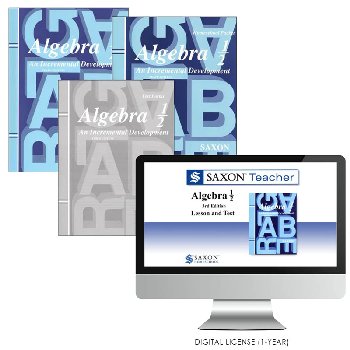 Saxon Math Algebra 1/2 3rd Edition Homeschool Kit + Saxon Teacher Digital License 1 year