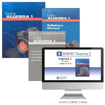 Saxon Math Algebra 1 4th Edition Homeschool Kit + Saxon Teacher Digital License 1 year