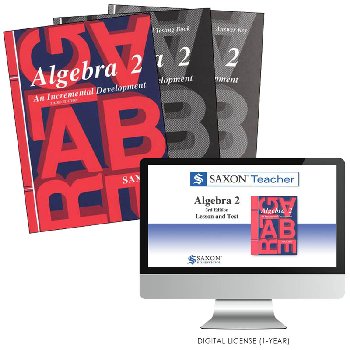 Saxon Math Algebra 2 3rd Edition Homeschool Kit + Saxon Teacher Digital License 1 year