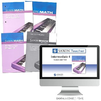 Saxon Math Intermediate 4 Comp Homeschool Kit + Saxon Teacher Digital License 1 year